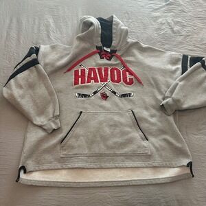 Sportco Authentic Huntsville Havoc Hockey Lace Up Hoodie Grey Mens XXXL 3XL